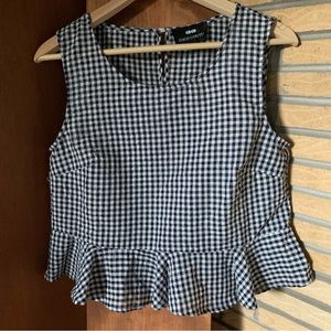 Gingham peplum crop top